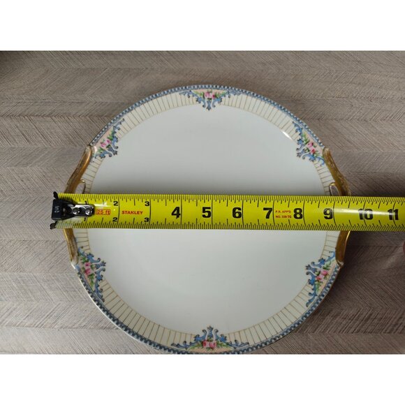 Noritake Savoy Handled Porcelain Serving Tray 10" Floral Gold Trim Vintage Japan - Picture 4 of 8